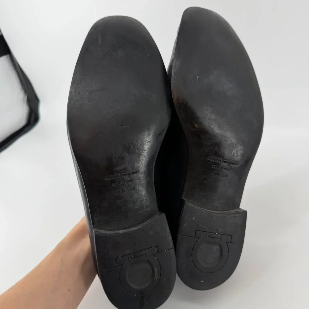 Salvatore Ferragamo Men Size 11 Black Leather Horsebit Loafer Dress Shoes